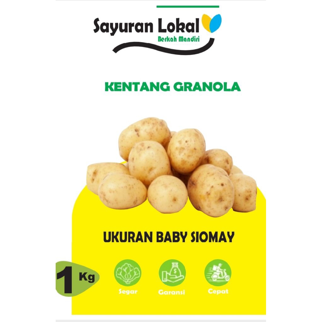 

Kentang Segar Ukuran Baby Siomay/Kentang Mini 1kg