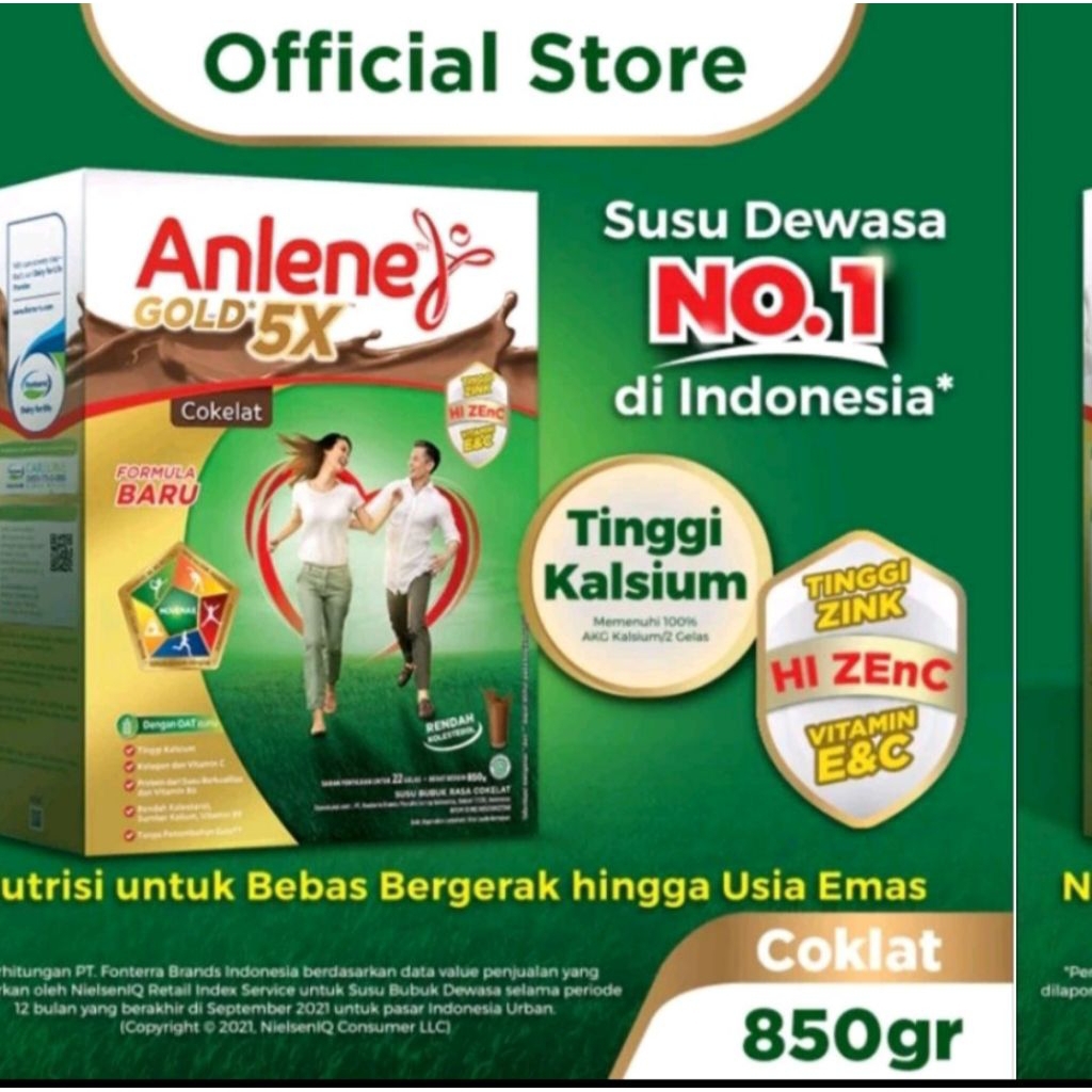 

ANLENE GOLD PLUS 5X ORIGINAL VANILA COKLAT 850 GRAM