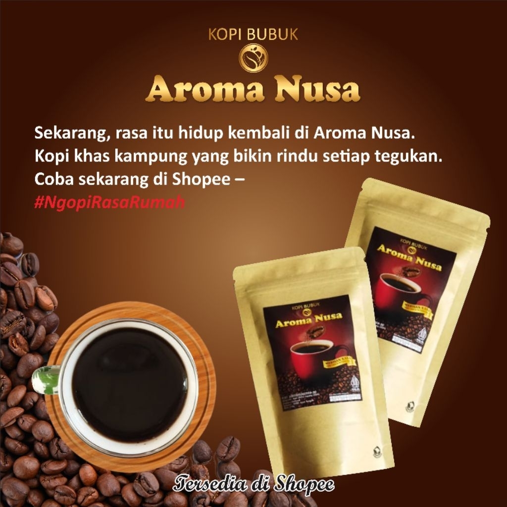 

Kopi Aroma Nusa / Kopi Bubuk Hitam / Kopi Robusta Nikmat