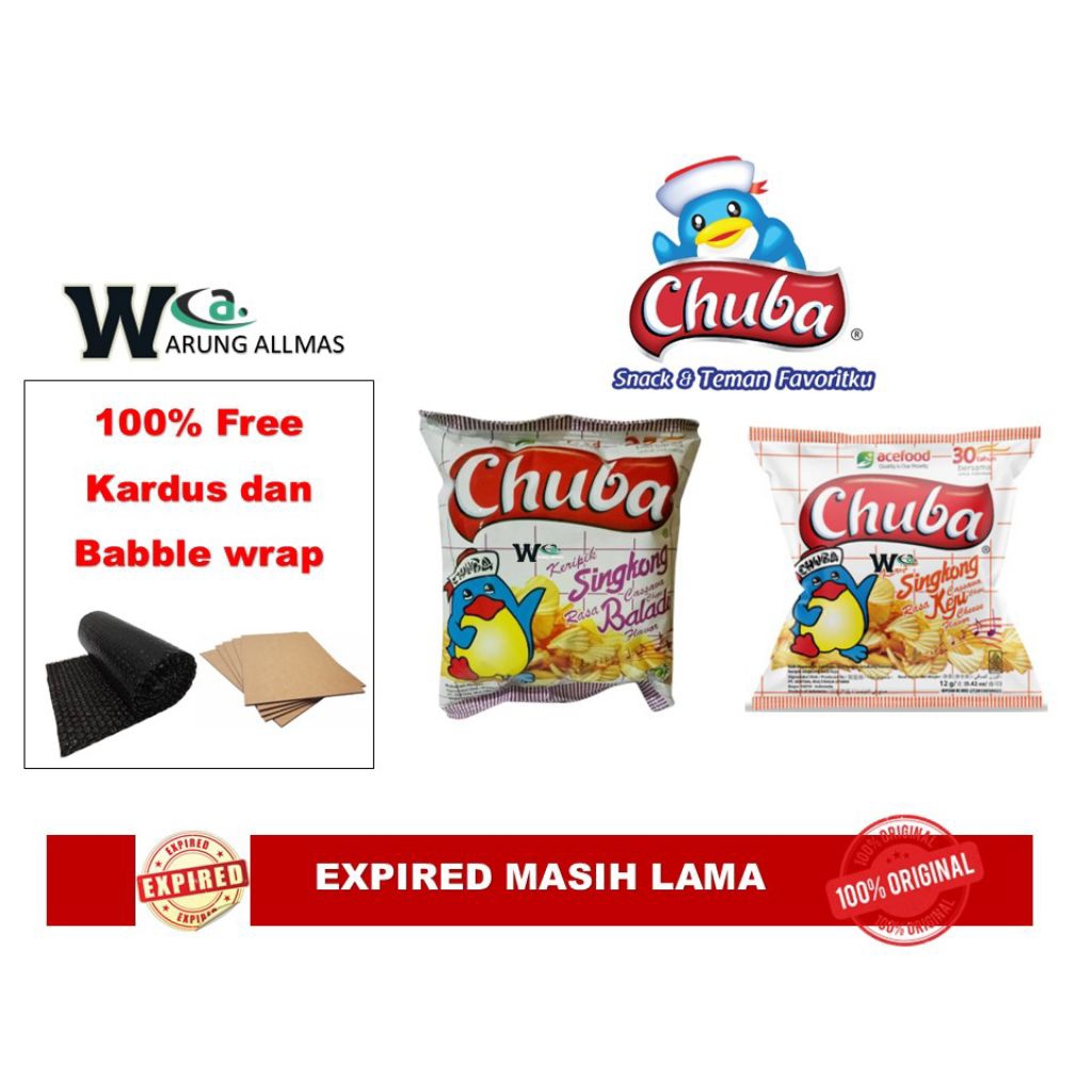 

Chuba Kripik Singkong Rasa Balado dan Keju Kemasan 12g