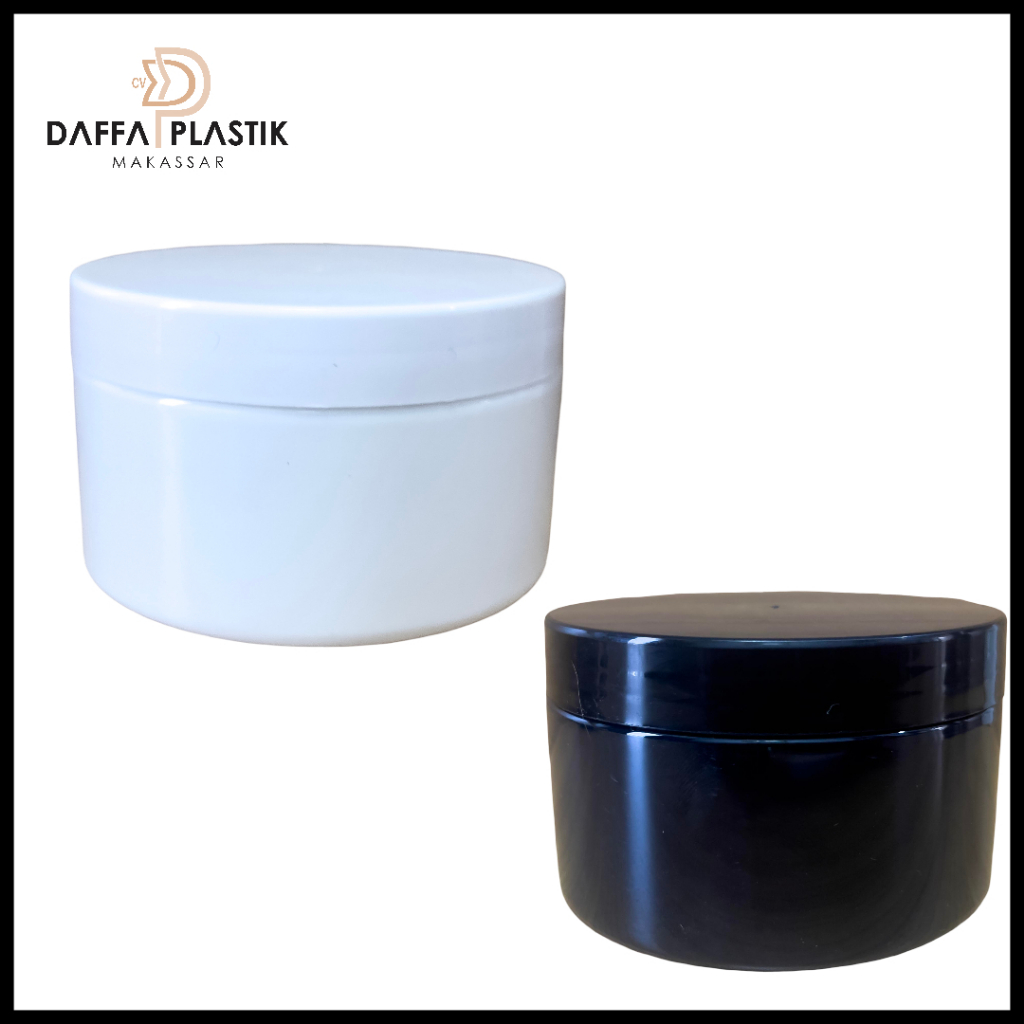 POT LULUR BULAT 250 GRAM HITAM PUTIH TUTUP PP BODY PET Kemasan 10 PCS @Rp 4000