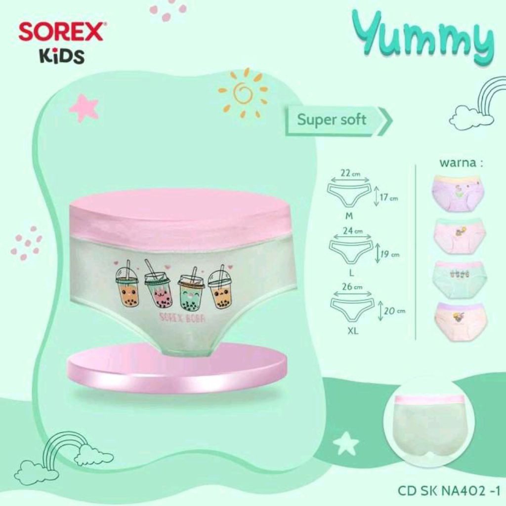 (1 Lusin) Grosir Celana Dalam Anak Perempuan Sorex Kids Motif Fashion