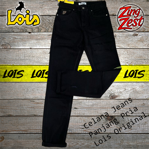 Lois Original Celana Jeans Panjang Pria Slim Fit Hitam Pekat BLP2407H