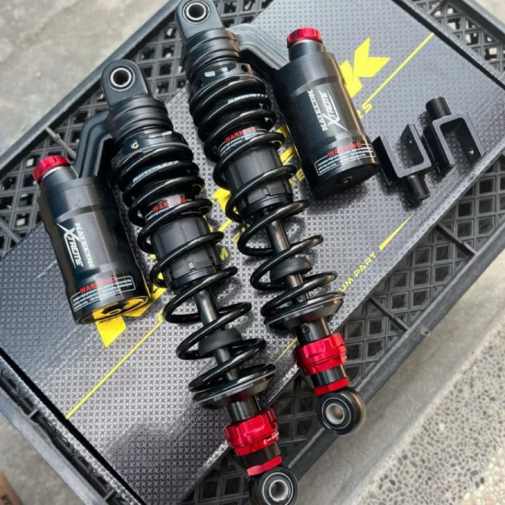 SHOCK BELAKANG KATECOK SKOK BELAKANG KATECOK HITAM MERAH DOUBLE KLIK UKURAN 320MM UNIVERSAL