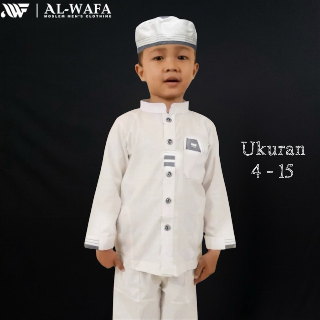 Al-Wafa Estelan Koko Anak Putih Ukuran 4 - 15