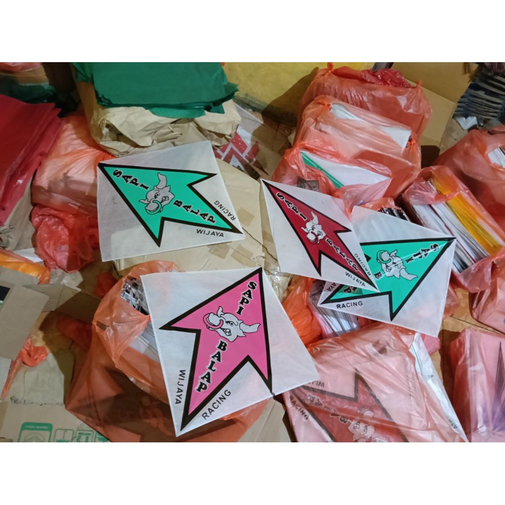 LAYANGAN SUPER / LAYANGAN ADUAN SUKHOI MOTIF SAPI BALAP PEMBELIAN MINIM 10 PCS