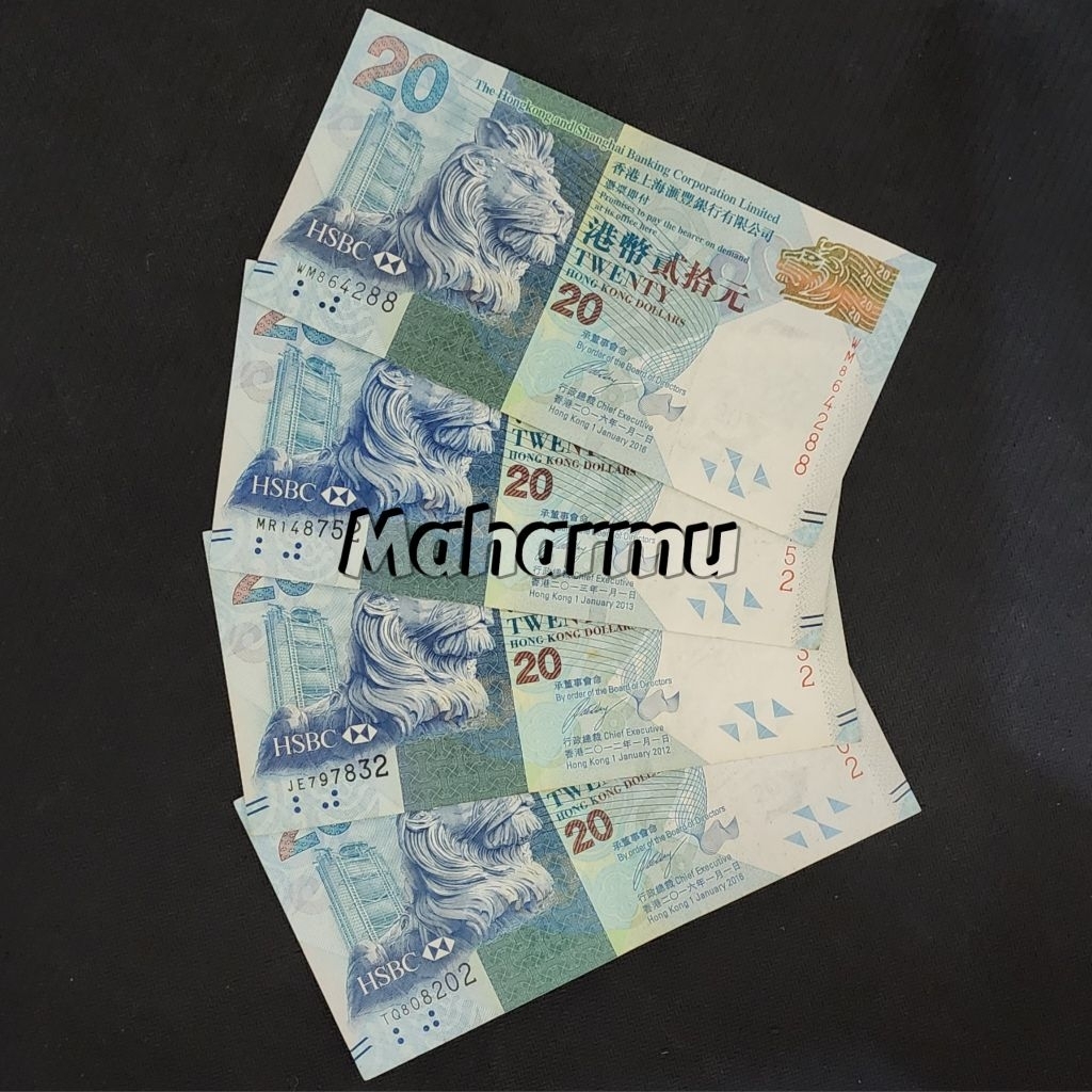 Hongkong Dolar Uang Asing Kuno 20 Dolar HSBC Limited