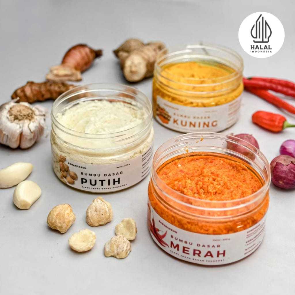 

Combo Mix 3 Jar Bumbu Dasar Putih Merah Kuning BAWANGKEUN BUMBU Masak Dapur Instan Nasi Goreng Soto