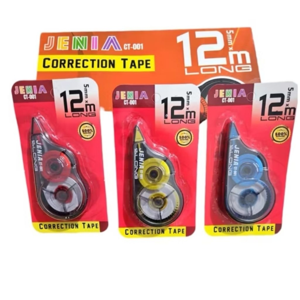

corection tape Stationery/ Alat Tulis penghapus bolpen isi 3 pcs