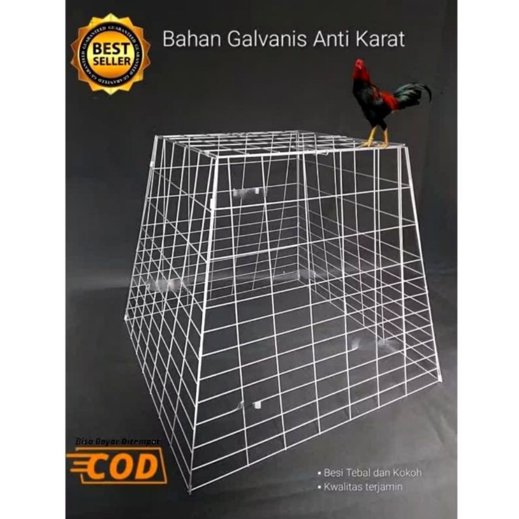 KANDANG AYAM GALVANIS PIRAMIDA UKURAN 80X70X50