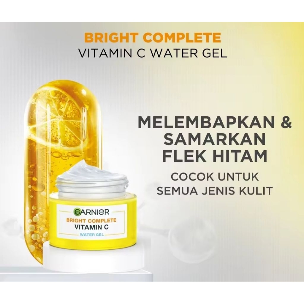 Garnier Cream Bright Complete Vitamin C moisturizer cream pemutih wajah Water GEL 50ml