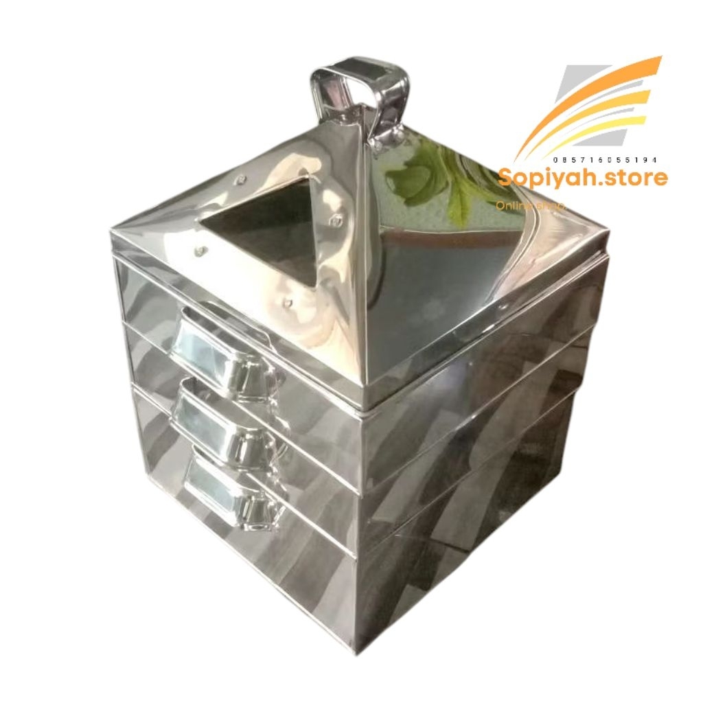 Klakat Kukusan Dimsum 3 Susun Uk 35cm Bahan Stainless Tebal.