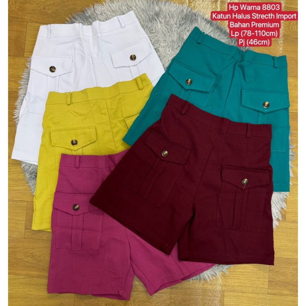 hotpants warna wanita katun stretch import premium 8803