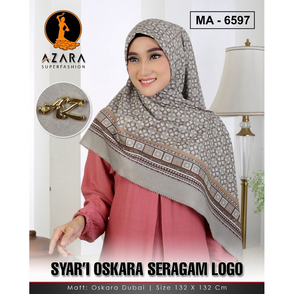 Hijab segiempat motif oskara syar’i by azara hijab