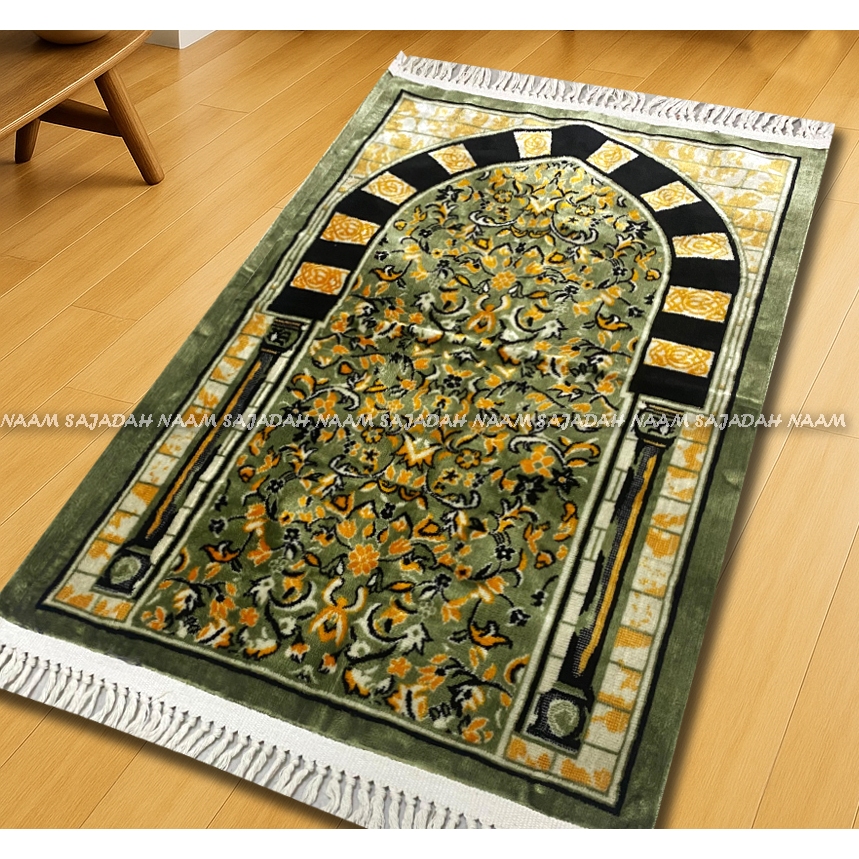 Sajadah Tebal Turki Raudah Semi Karpet Premium Ukuran Dewasa 70x110 Plus Kemasan Plastik