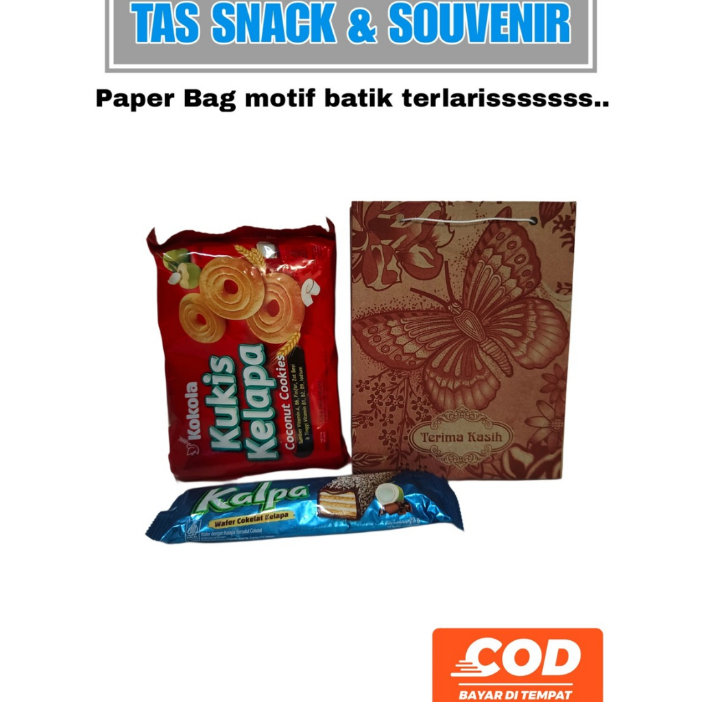 

(Isi 50pcs) TAS SNACK & SOUVENIR Uk kecil 14x4.5x18 Paper Bag motif batik