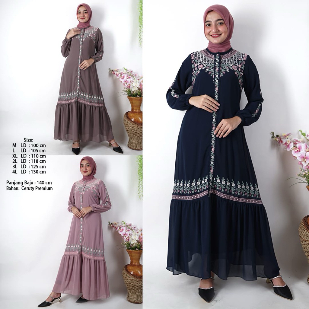 Gamis Ceruty Babydoll Premium | Gamis Ceruty Babydoll Bordir