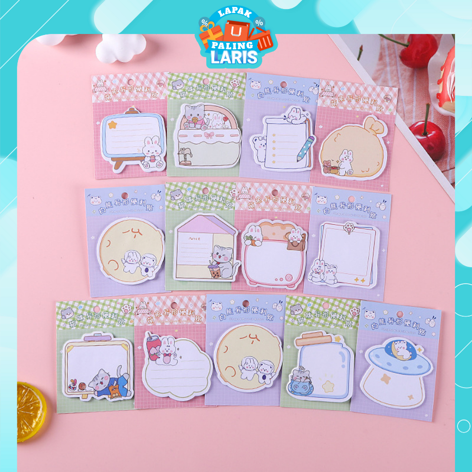 

LPL Sticky Note Karakter Kartun Lucu Isi 20 Lembar Tempelan Kertas Catatan Memo Note Karakter Animal Mini Book Karakter Hewan Lucu 20 Sheets Memo Pad DIY Scrapbook Decorating Stationery