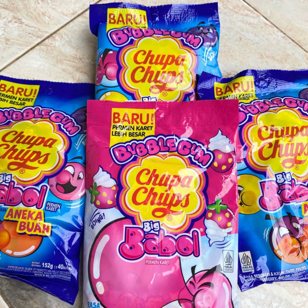 

(1pack\40 butir) Permen Karet Big Babol Chupa Chips All Varians