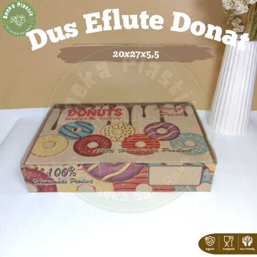 

Box Donat Uk. 27x20x5,5/Dus Donat/Kotak Donat/Tempat Donat/Kemasan DonatBahan Eflute isi 6/Wadah donat