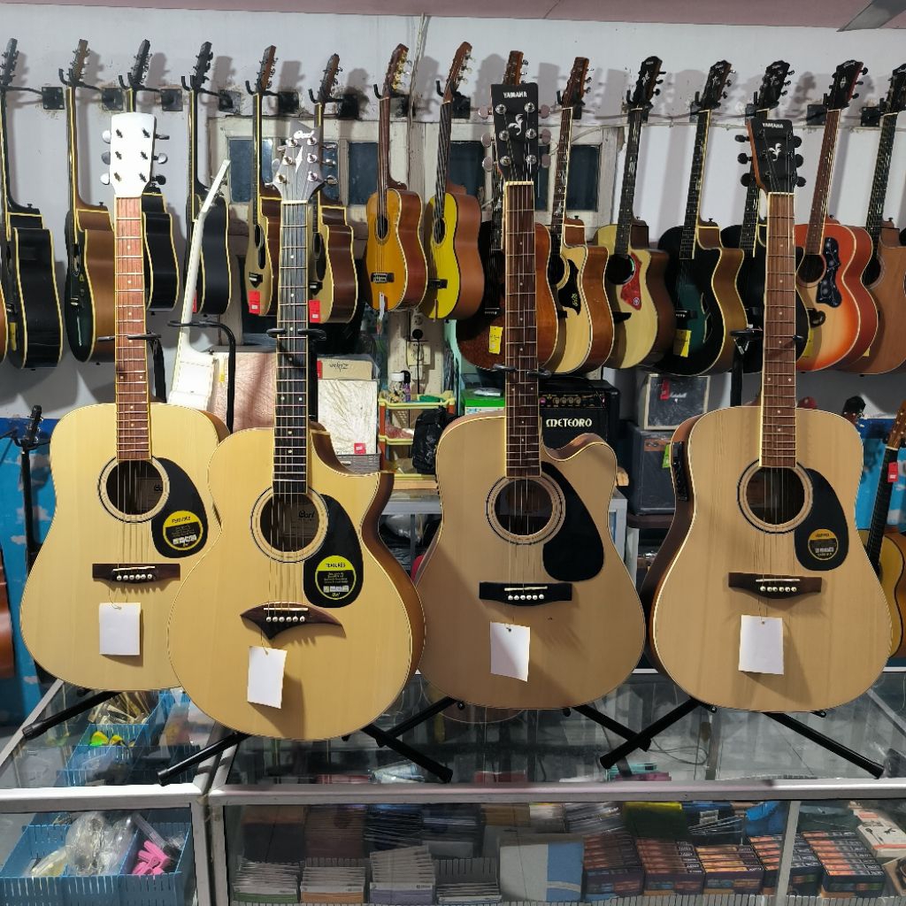 Gitar akustik elektrik premium bonus lengkap