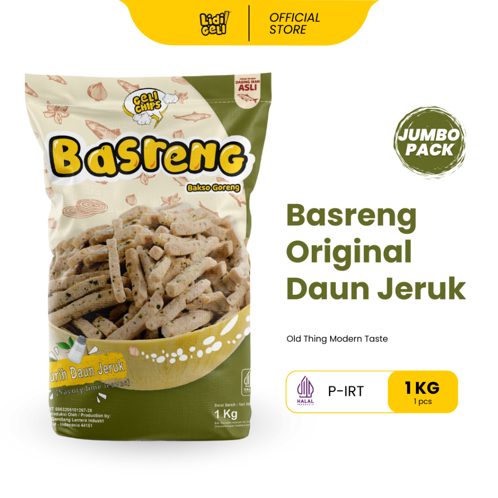 

Geli Chips - Basreng 1 Kg Original Daun Jeruk Camilan Kering (Bakso Goreng) Basreng Kiloan 1000gram