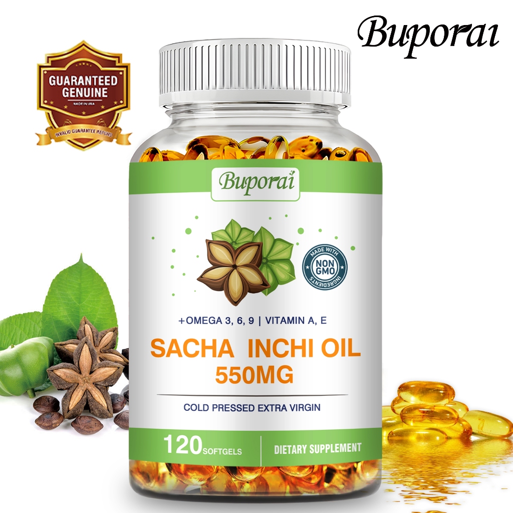 Bubolai  SINETeE +Omega 3, 6, 9|Vitamin A, E Minyak Inca Inchi 550 mg Ekstra Virgin yang Diperas Din