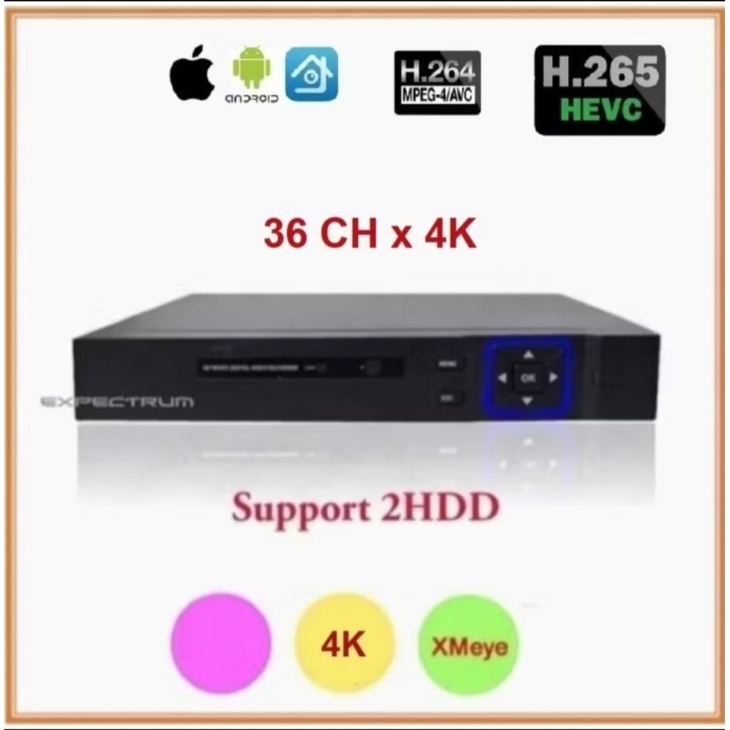 NVR 32CH / 36 CH - XMeye, 32CH 4K  & 2 HDD