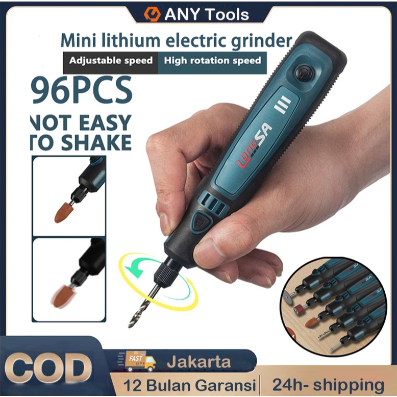 [COD]Cordless Bor Mini Grinder Set 3.6V Mini Drill Tuner Mesin Ukir Poles 3 Kecepatan 50 Aksesoris A