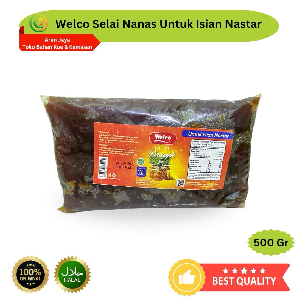 

Welco Pineapple Jam Selai Nanas Isian Nastar 500 Gram Original