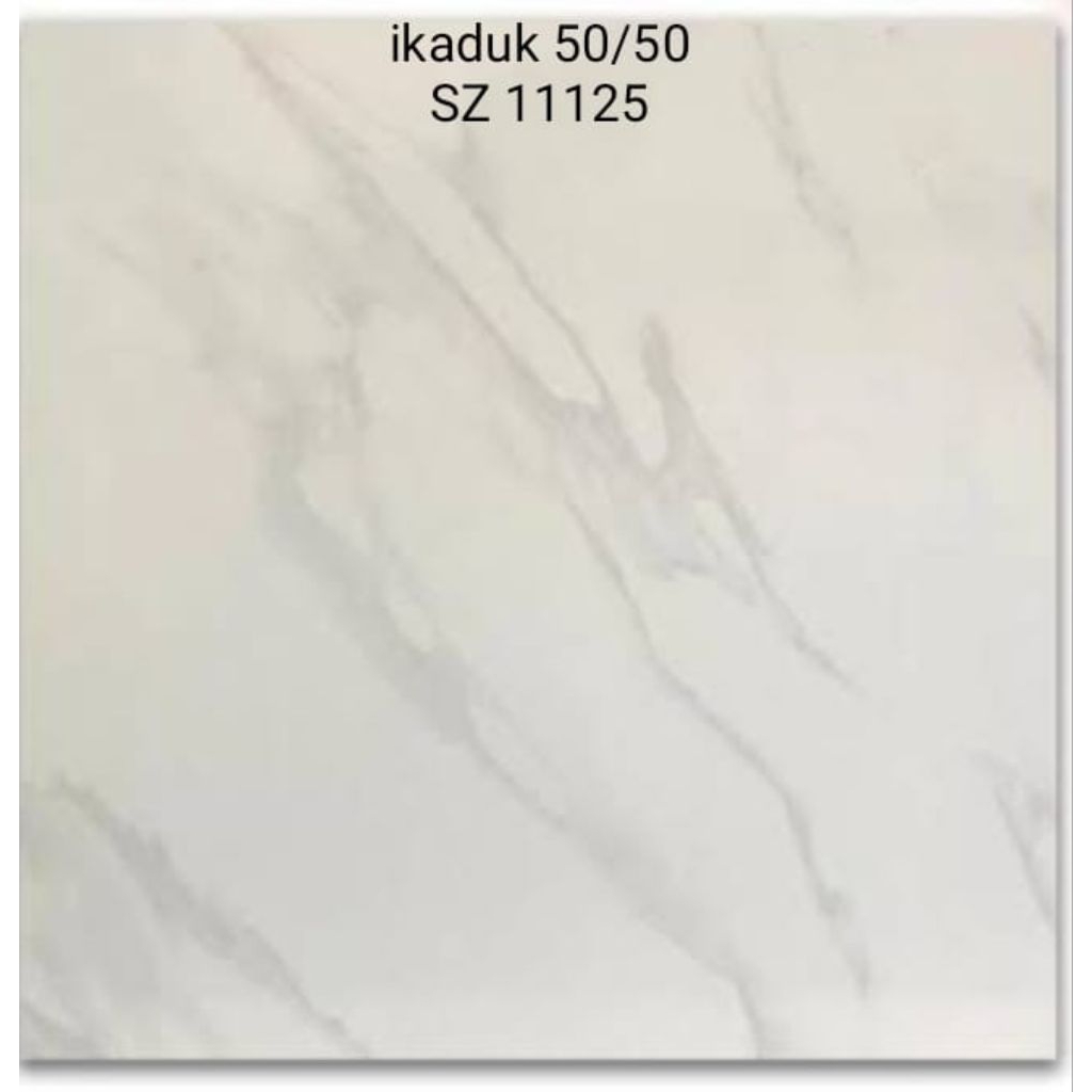 keramik 50x50 lantai putih glossy ikad