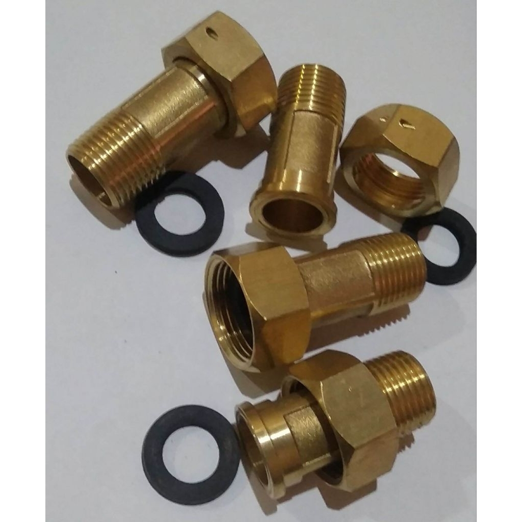 kopling meteran air/ MUR KOPLING FULL KUNINGAN TEBAL ½X¾ METERAN AIR PDAM