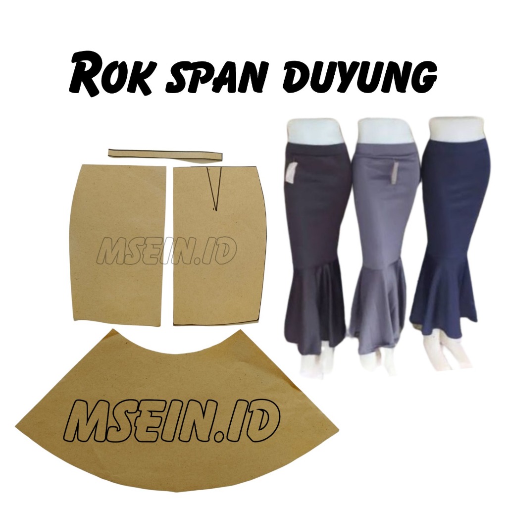 pola instan / pola jiplak ROK SPAN DUYUNG
