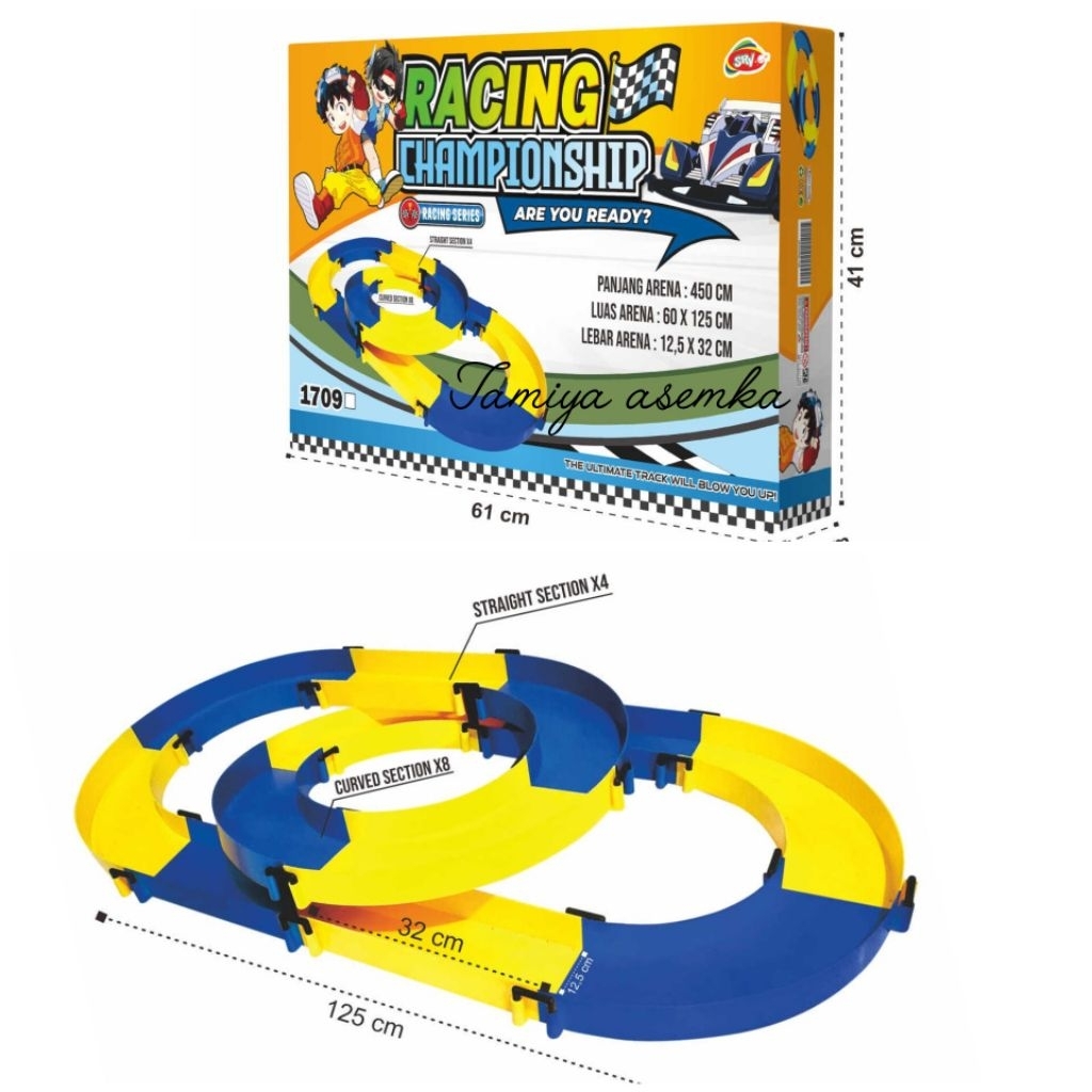 TRACK TAMIYA 1 LINE RACING CIRCUIT STANDRAD  / TREK TAMIYA 1 JALUR / JALANAN TAMIYA / ARENA TAMIYA 1