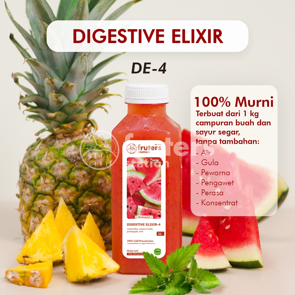 

[DE-4] Cold Pressed Juice 100% Murni (Jus Sehat / Detox) - Digestive Elixir-4 - Fruters Station