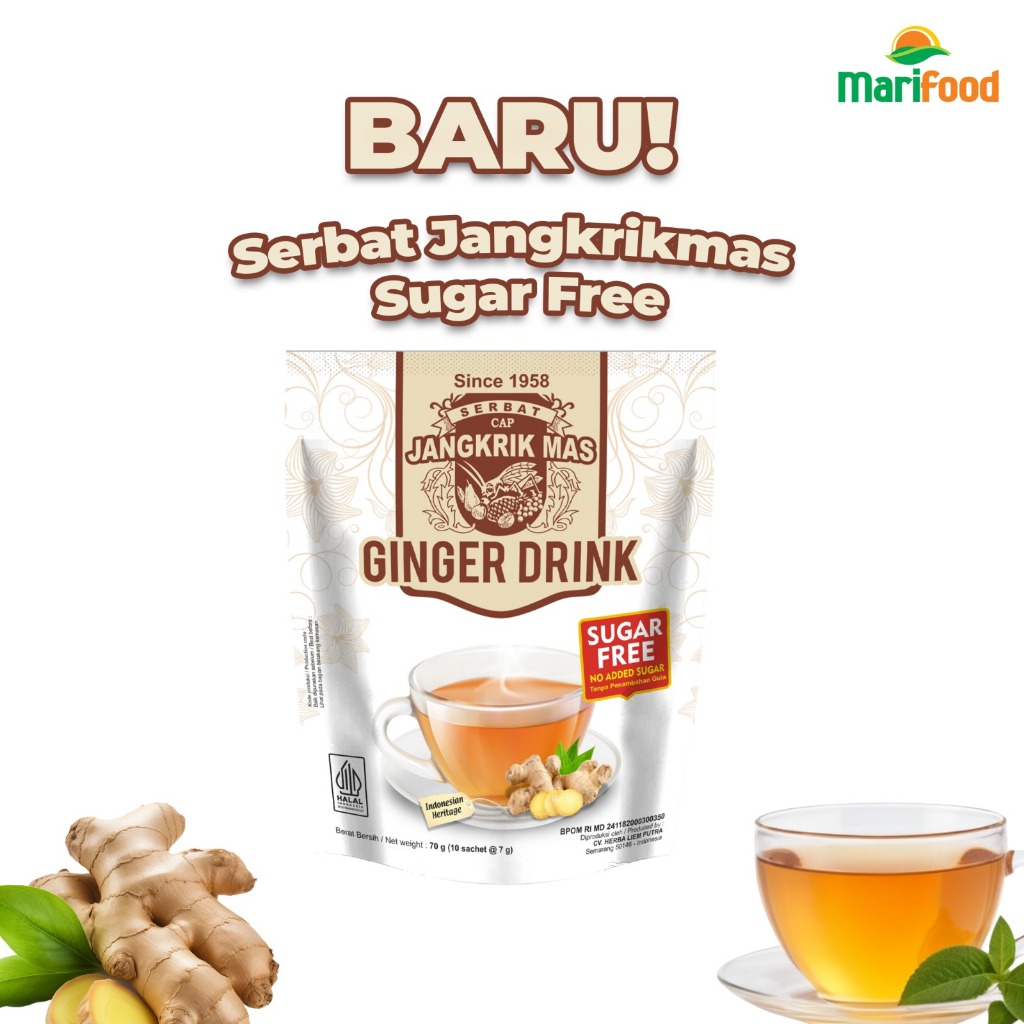 

Serbat Sugar Free cap Jangkrik Mas - Minuman Serbuk Jahe dan Rempah Sugar Free