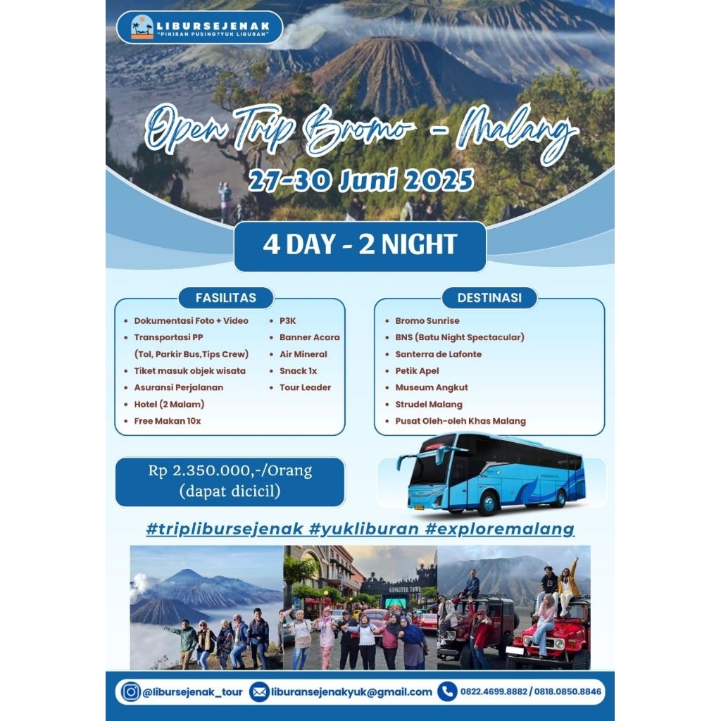 open trip bromo