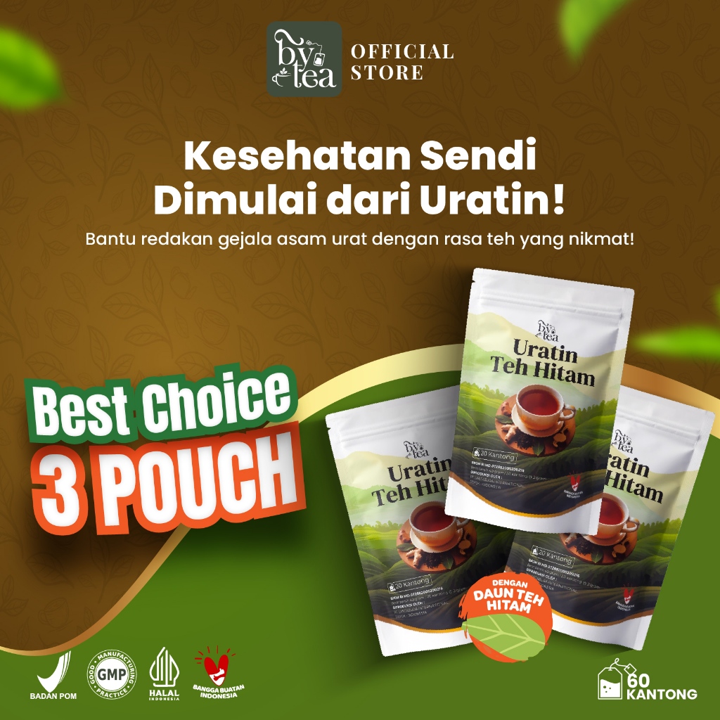 

Paket 3 Pouch Bytea Uratin Teh Celup Ramuan Herbal Solusi Asam Urat Nyeri Sendi Efektif Untuk Atasi Radang Sendi