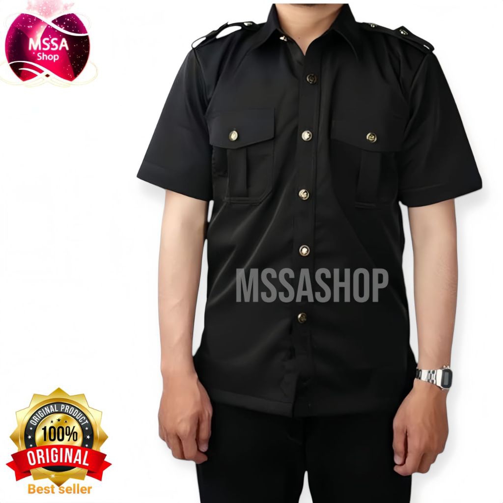 SERAGAM SAFARI PENDEK HITAM SAFARI SUPIR SETELAN SAFARI PENDEK HITAM SERAGAM SAFARI LENGAN PENDEK SA