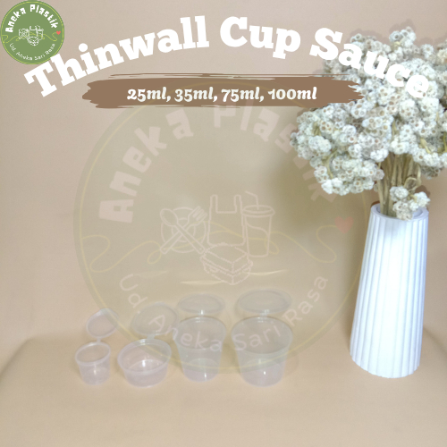 Thinwall Cup Saus 25ml 35ml 75ml 100ml / Wadah Klip Saos Sambel Mayo / Cup Pudding / Cup Saos