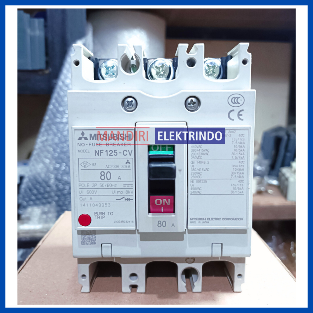MITSUBISHI - MCCB  - NF125  CV - 80A & 100A - 3P