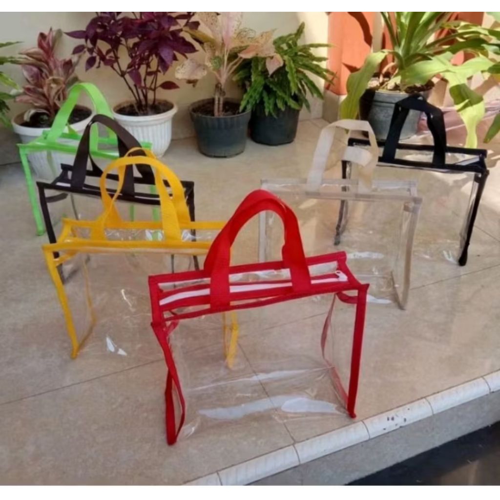 TOTE BAG KOREA MIKA TRANSPARAN TEBAL TAS HAMPERS PREMIUM TRANSPARAN