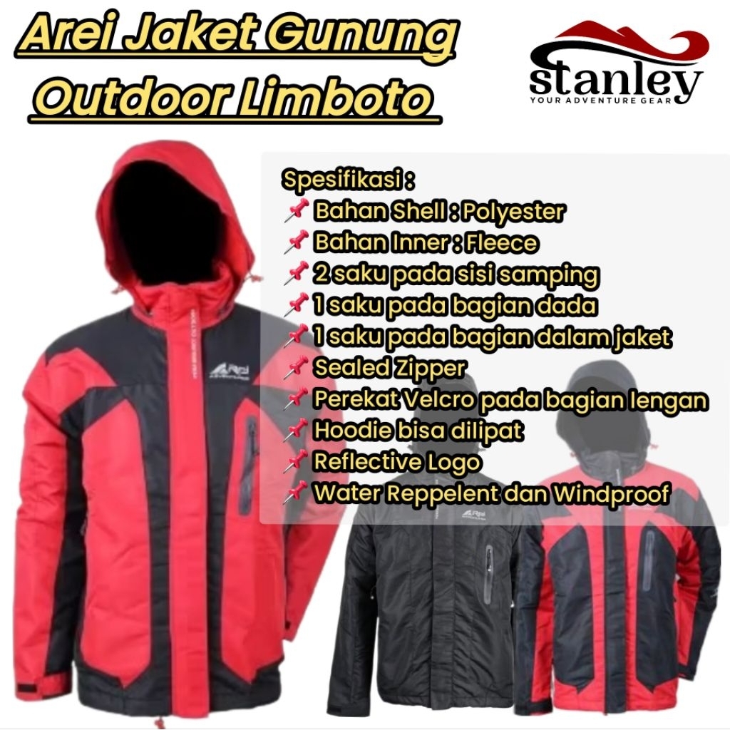 jaket arei outdoor camping Limboto waterproof