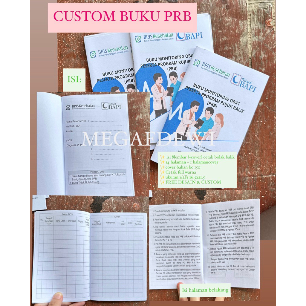 

CUSTOM BUKU PRB MONITORING OBAT PASIEN isi 14halaman