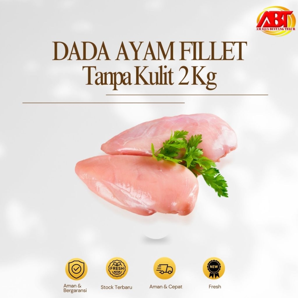 

ABT - Dada Ayam Fillet - Dada Ayam Boneless Tanpa Kulit 2kg Daging beku atau Frozen (FRESH-AMAN-BERGARANSI)