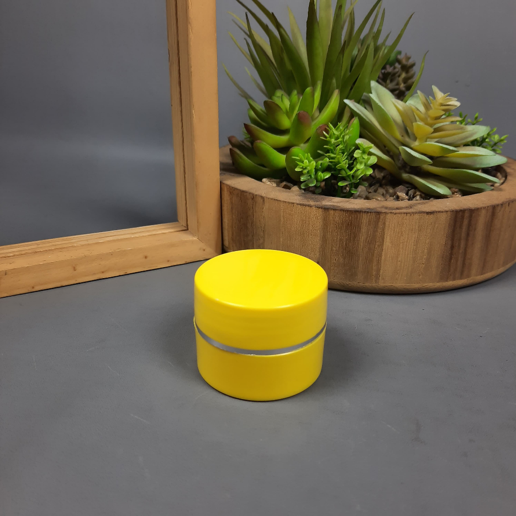 Pot Cream 10 gram / Pot PS 10 gram kuning list silver / Kemasan Cream 10 gram / Pot Cantik
