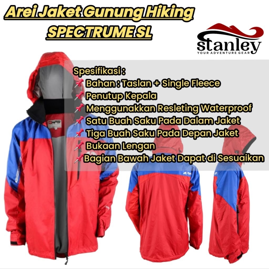 arei jaket outdoor spectrume Sl waterproof tahan air