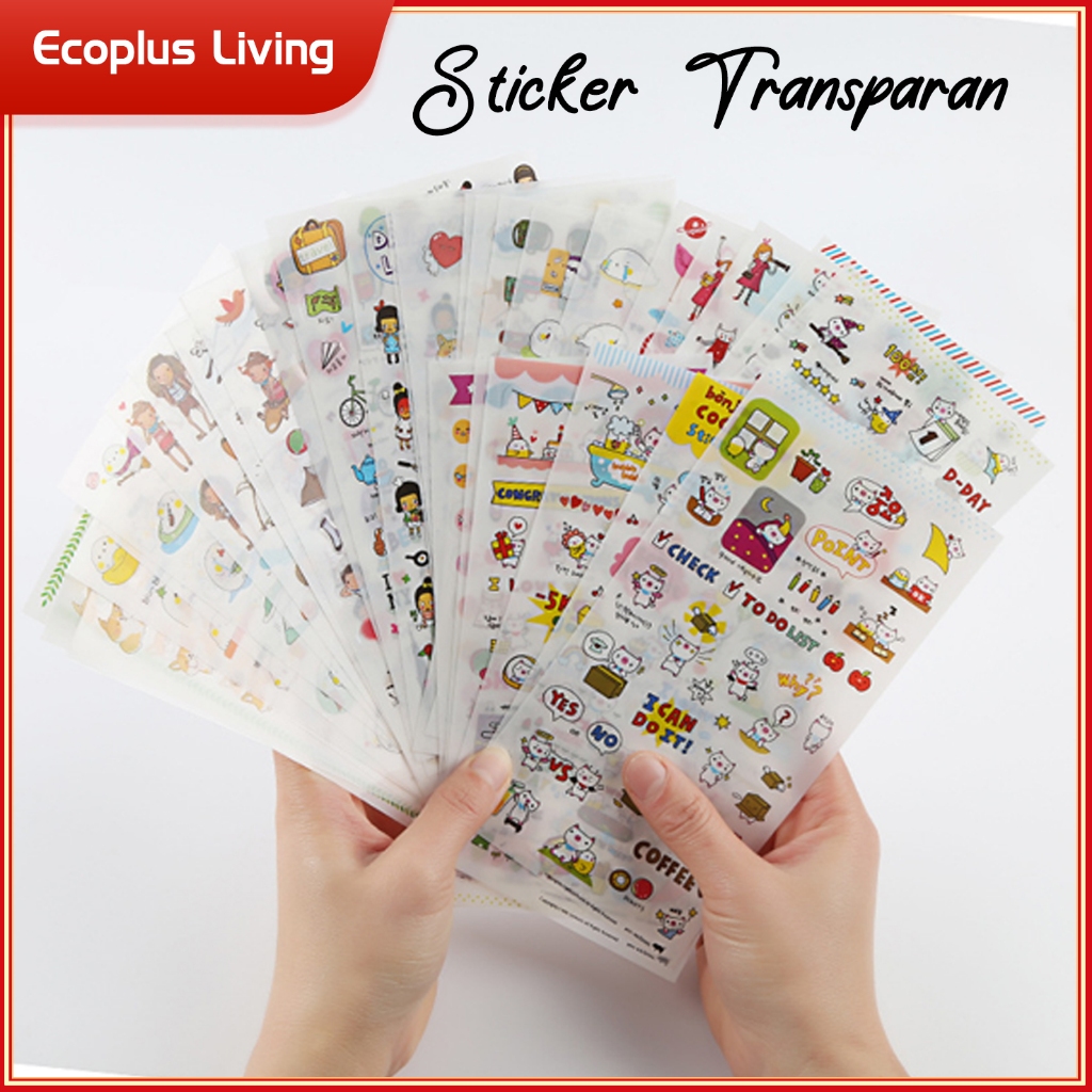 

Sticker PET Transparent Stiker transparan Cartoon Kartun Bear Shiba Girl DIY Cute Dekoration Lucu Cutting Halus Menempel Kuat