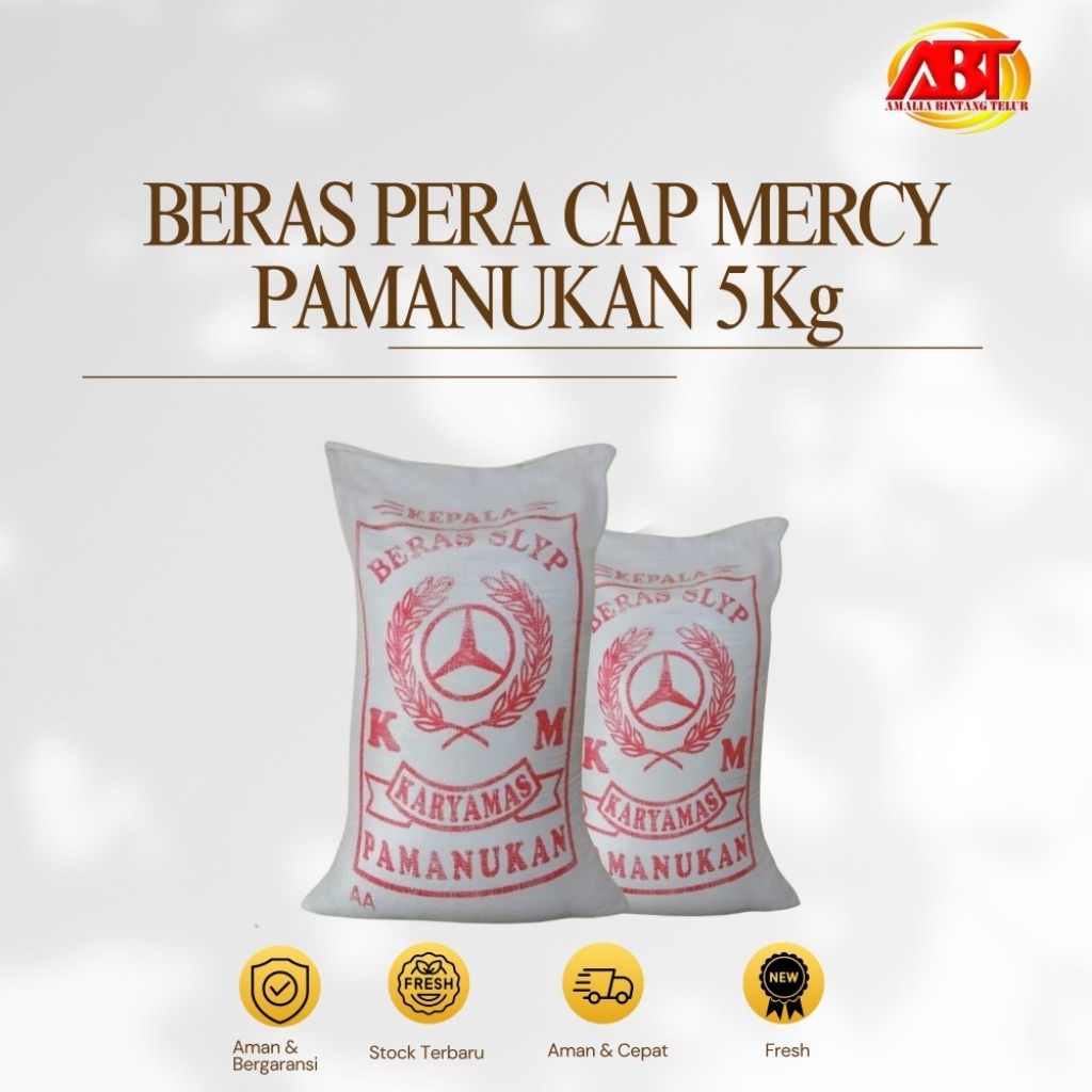 

ABT - Beras Pera Super Cap Mercy Pamanukan Kemasan 5kg Enak,Bersih dan Putih (FRESH-AMAN-BERGARANSI)