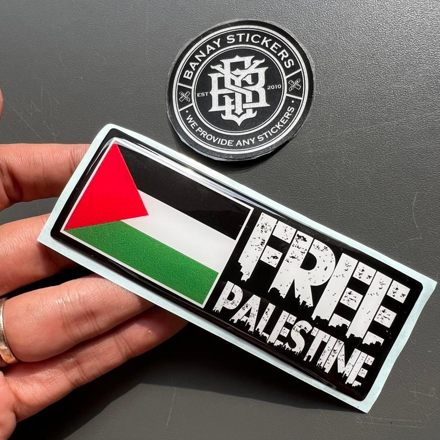 

Sticker Emblem Bendera Free Palestina Stiker Timbul Bahan Resin Karet Berkualitas Lentur Stiker Mini